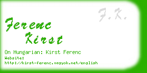 ferenc kirst business card